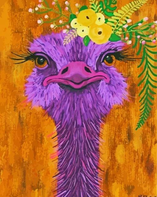 Purple Ostrich paint by numbers