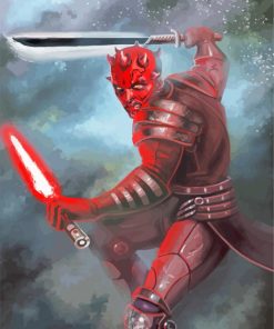 Scary Darth Maul paint by numbers