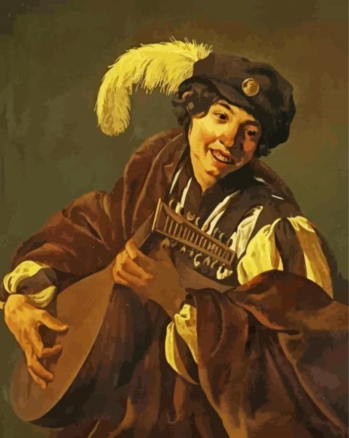 A Boy Playing The Lute paint by numbers