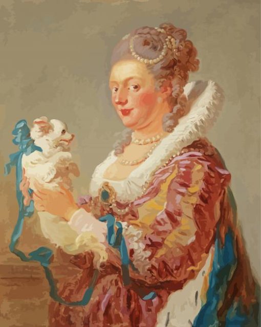 A Woman With A Dog paint by numbers