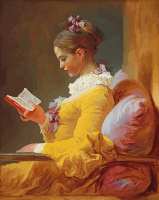 A Young Girl Reading paint by numbers