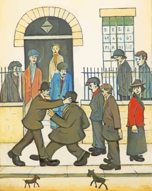 A Fight LS Lowry paint by numbers