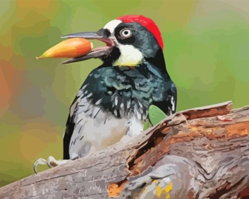 Aesthetic Acorn Woodpecker paint by numbers