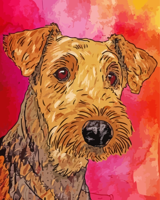 Aesthetic Airedale Dog Art paint by numbers