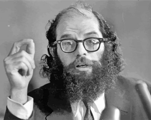 Allen Ginsberg Monochrome paint by numbers