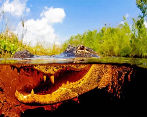 Alligator In The Everglades paint by numbers