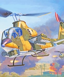 American Military Helicopter Aircraft paint by numbers