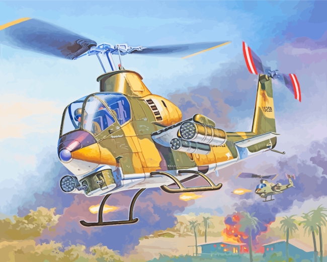 American Military Helicopter Aircraft paint by numbers