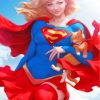 Super girl And Cat paint by numbers