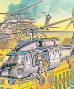 Helicopters Aircraft paint by numbers