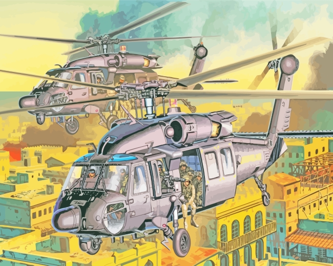 Helicopters Aircraft paint by numbers