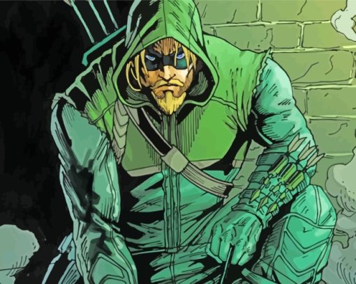The Superhero Green Arrow Animation paint by numbers