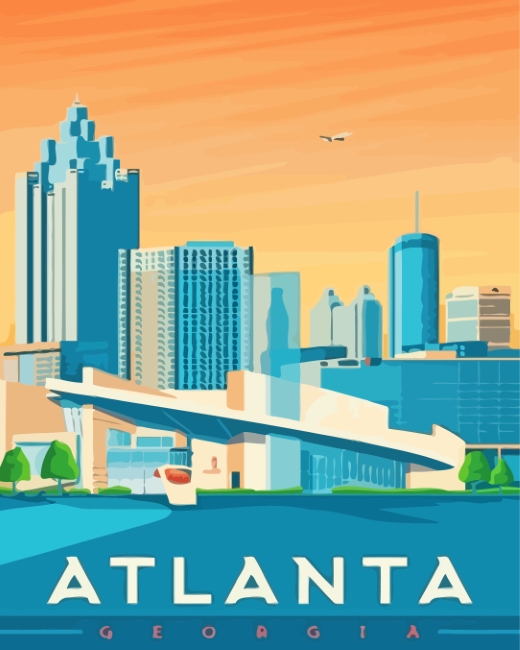 Atlanta Georgia Poster paint by numbers