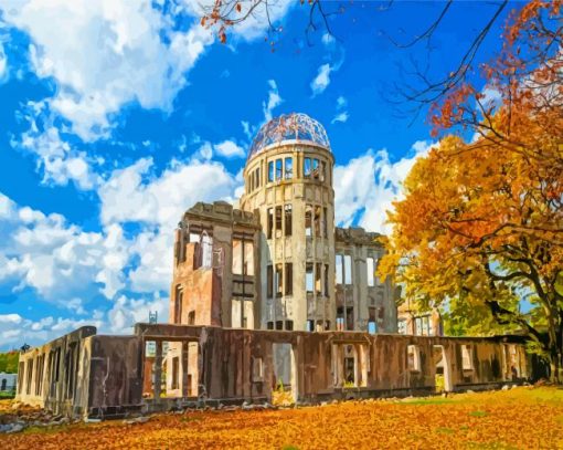 Atomic Bomb Dome Hiroshima paint by numbers