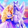 Barbie And Purple Horse paint by numbers