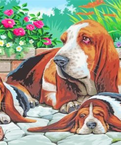 Basset Hounds Family paint by numbers