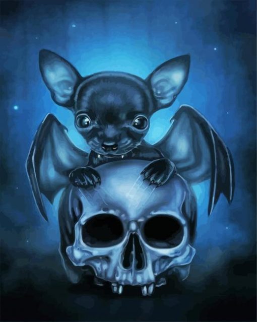 Bat Chihuahua Dog paint by numbers