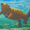 Cute Beaver Underwater paint by numbers