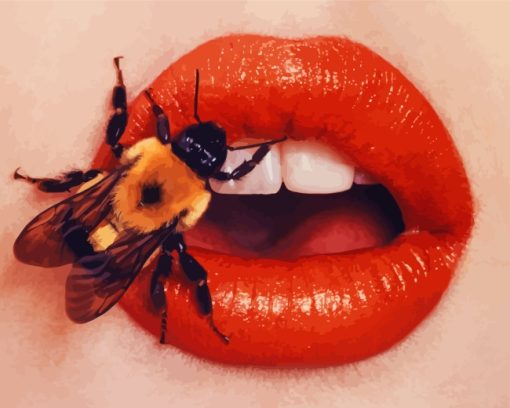 Bee On Red Lips paint by numbers
