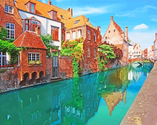 Aesthetic Brugge Canal paint by numbers