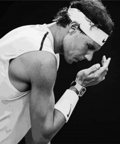 Black And White Rafael Nadal paint by numbers