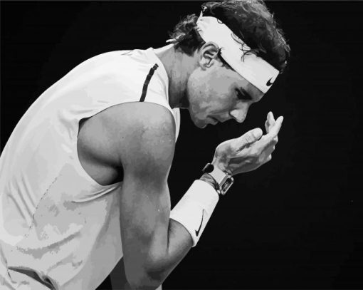 Black And White Rafael Nadal paint by numbers