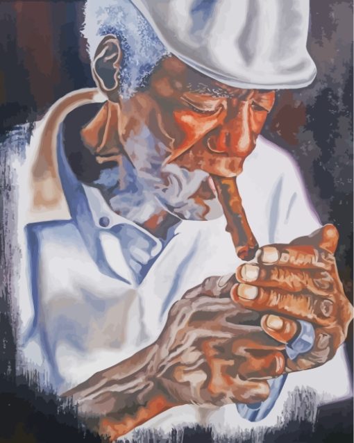 Black Man Smoking paint by numbers