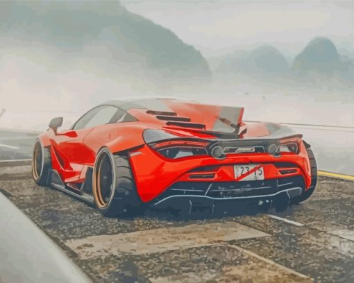 Black Red Mclaren Car paint by numbers