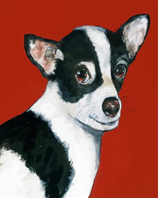 Black White Chihuahua paint by numbers