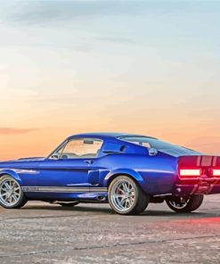 Blue Classic Shelby Car paint by numbers