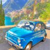 Blue Vintage Fiat Car paint by numbers