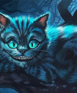 Blue Cheshire Cat paint by numbers