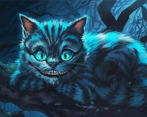 Blue Cheshire Cat paint by numbers