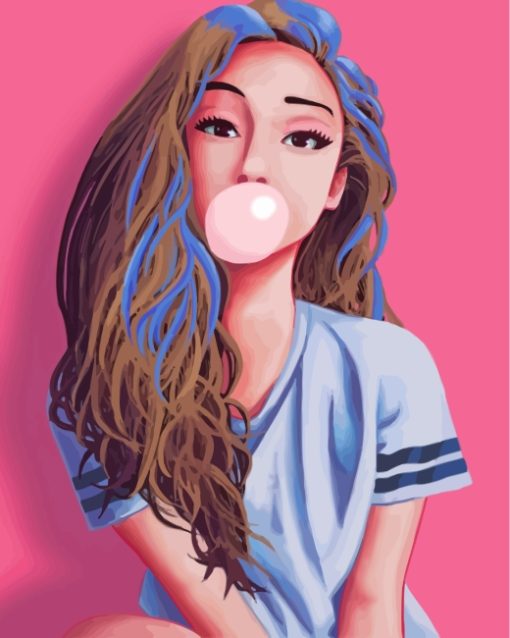 Bubblegum Girl paint by numbers