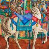 White Carousel Horse paint by numbers