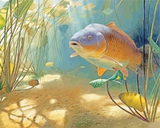 Carp Fish Underwater paint by numbers