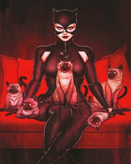 Catwoman And Cats paint by numbers