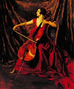 Cello Lady Player Art paint by numbers