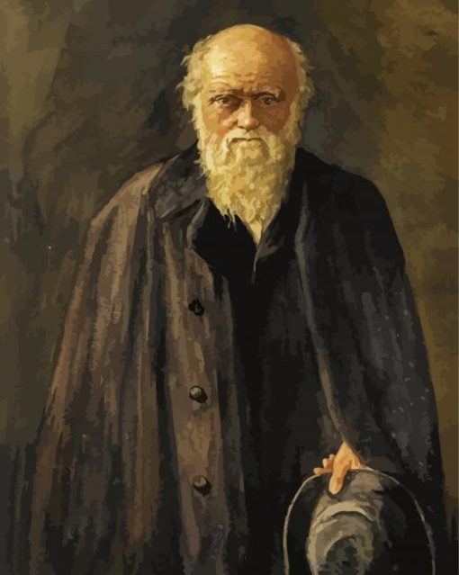 Charles Darwin Portrait paint by numbers