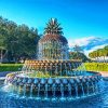 Charleston Pineapple Fountain paint by numbers