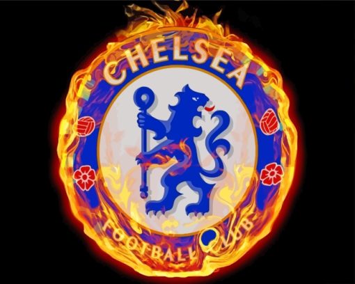 Chelsea Logo On Fire paint by numbers