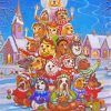 Christmas Holidays Dogs paint by numbers