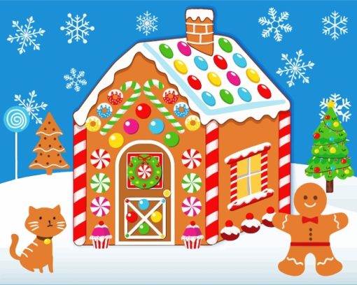 Christmas Gingerbread paint by numbers