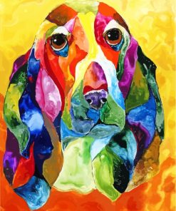 Colorful Basset Dog paint by numbers