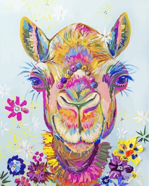 Colorful Camel Art paint by numbers