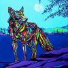 Colorful Coyote Animal paint by numbers