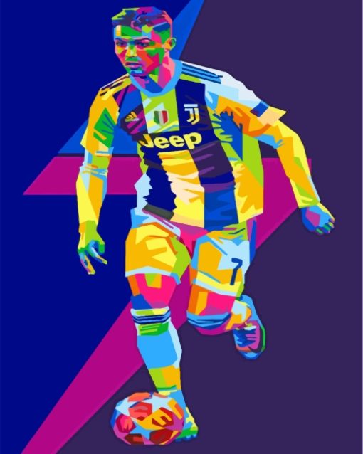 Colorful Cristiano Ronaldo paint by numbers