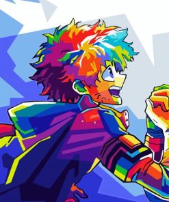 Colorful Deku Character paint by numbers