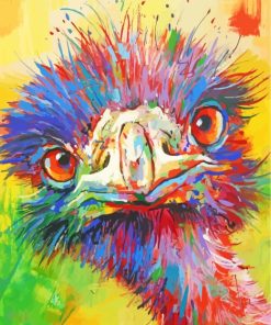 Colorful Emu Head paint by numbers