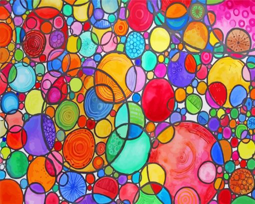 Colorful Glass Circles paint by numbers